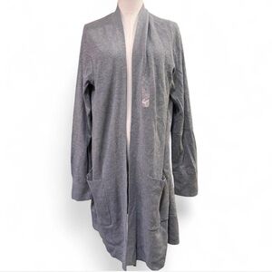 GAP Heather Gray Knit Cardigan L Cozy Winter Minimalist Minimalism Work Wear NWT